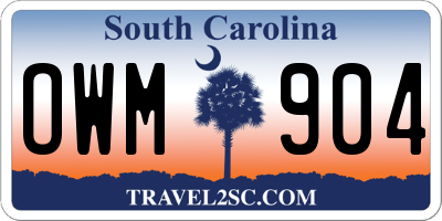 SC license plate OWM904