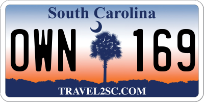 SC license plate OWN169