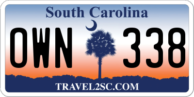 SC license plate OWN338