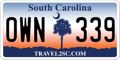 SC license plate OWN339
