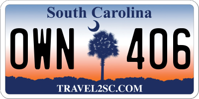 SC license plate OWN406