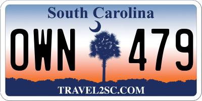 SC license plate OWN479
