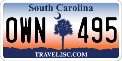 SC license plate OWN495