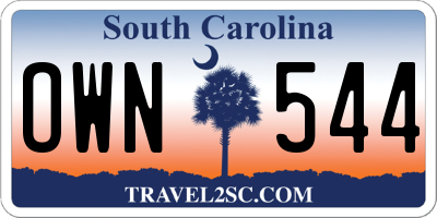 SC license plate OWN544