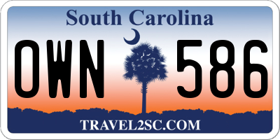 SC license plate OWN586
