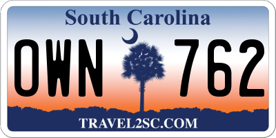 SC license plate OWN762