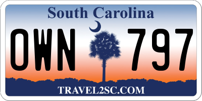 SC license plate OWN797