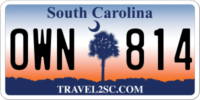 SC license plate OWN814