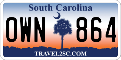 SC license plate OWN864
