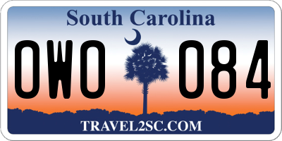 SC license plate OWO084