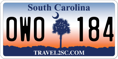 SC license plate OWO184