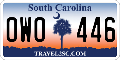 SC license plate OWO446