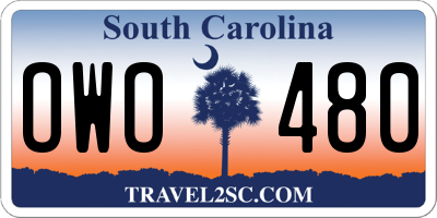 SC license plate OWO480