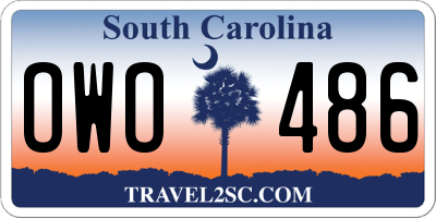 SC license plate OWO486