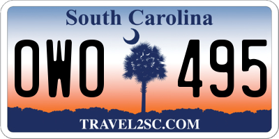 SC license plate OWO495
