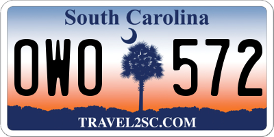 SC license plate OWO572