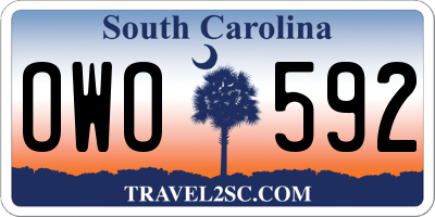 SC license plate OWO592