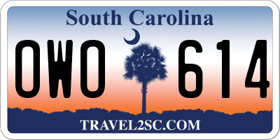 SC license plate OWO614