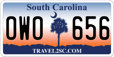 SC license plate OWO656