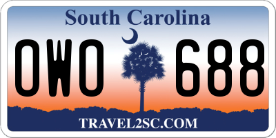 SC license plate OWO688