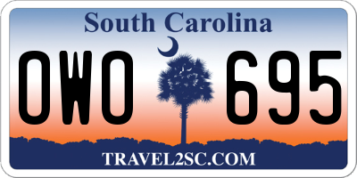 SC license plate OWO695