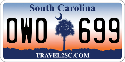 SC license plate OWO699