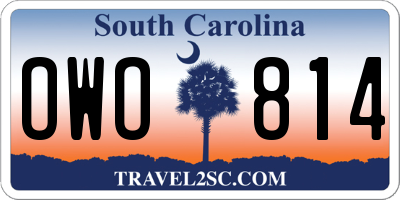 SC license plate OWO814
