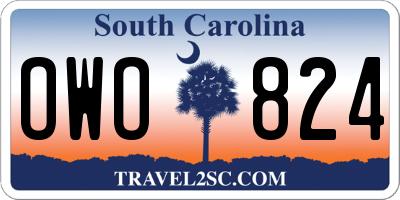 SC license plate OWO824