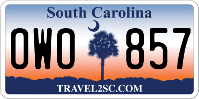SC license plate OWO857