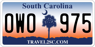 SC license plate OWO975