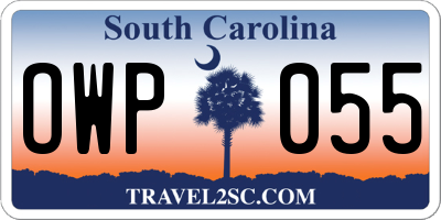 SC license plate OWP055