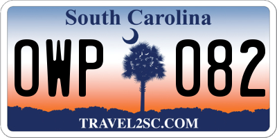 SC license plate OWP082