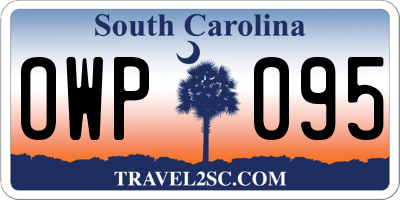 SC license plate OWP095