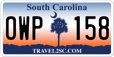 SC license plate OWP158