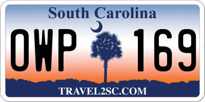 SC license plate OWP169