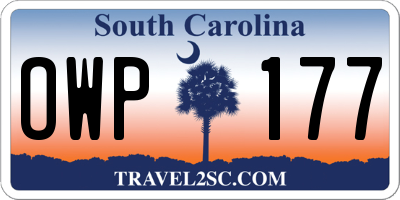 SC license plate OWP177