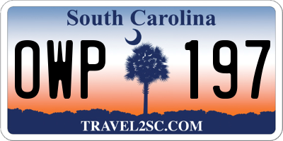 SC license plate OWP197