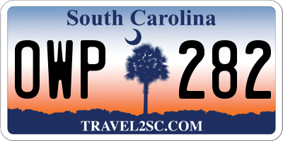SC license plate OWP282
