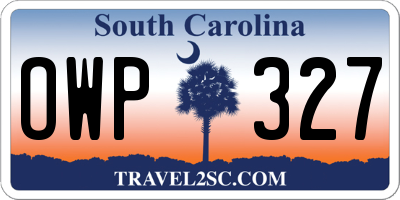 SC license plate OWP327
