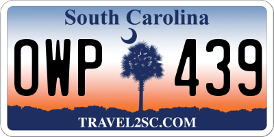 SC license plate OWP439