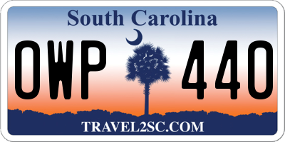 SC license plate OWP440