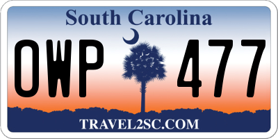 SC license plate OWP477