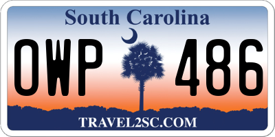 SC license plate OWP486