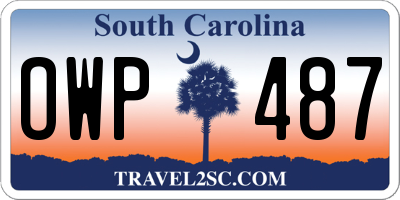 SC license plate OWP487