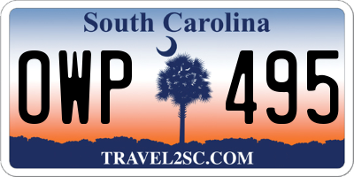 SC license plate OWP495