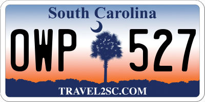 SC license plate OWP527