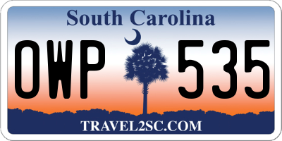 SC license plate OWP535