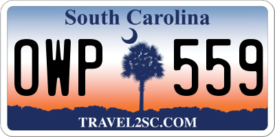 SC license plate OWP559