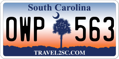 SC license plate OWP563
