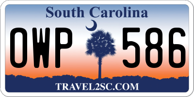 SC license plate OWP586